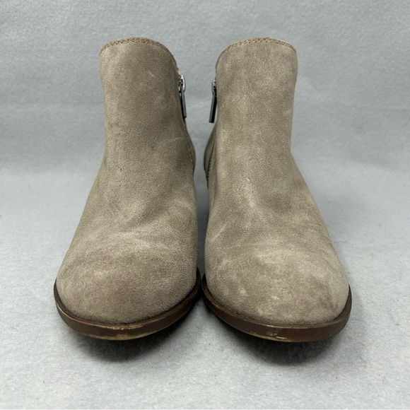 Lucky Brand Basel Women's Ankle Boots Bootie Taupe Tan Leather Suede Size 6.5 M - Picture 6 of 12